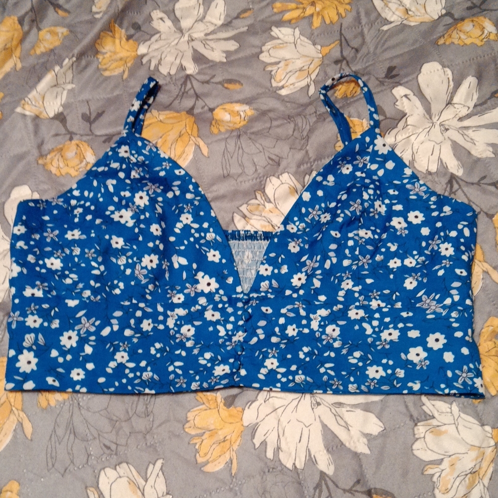 Blue Floral Tank Top/Crop